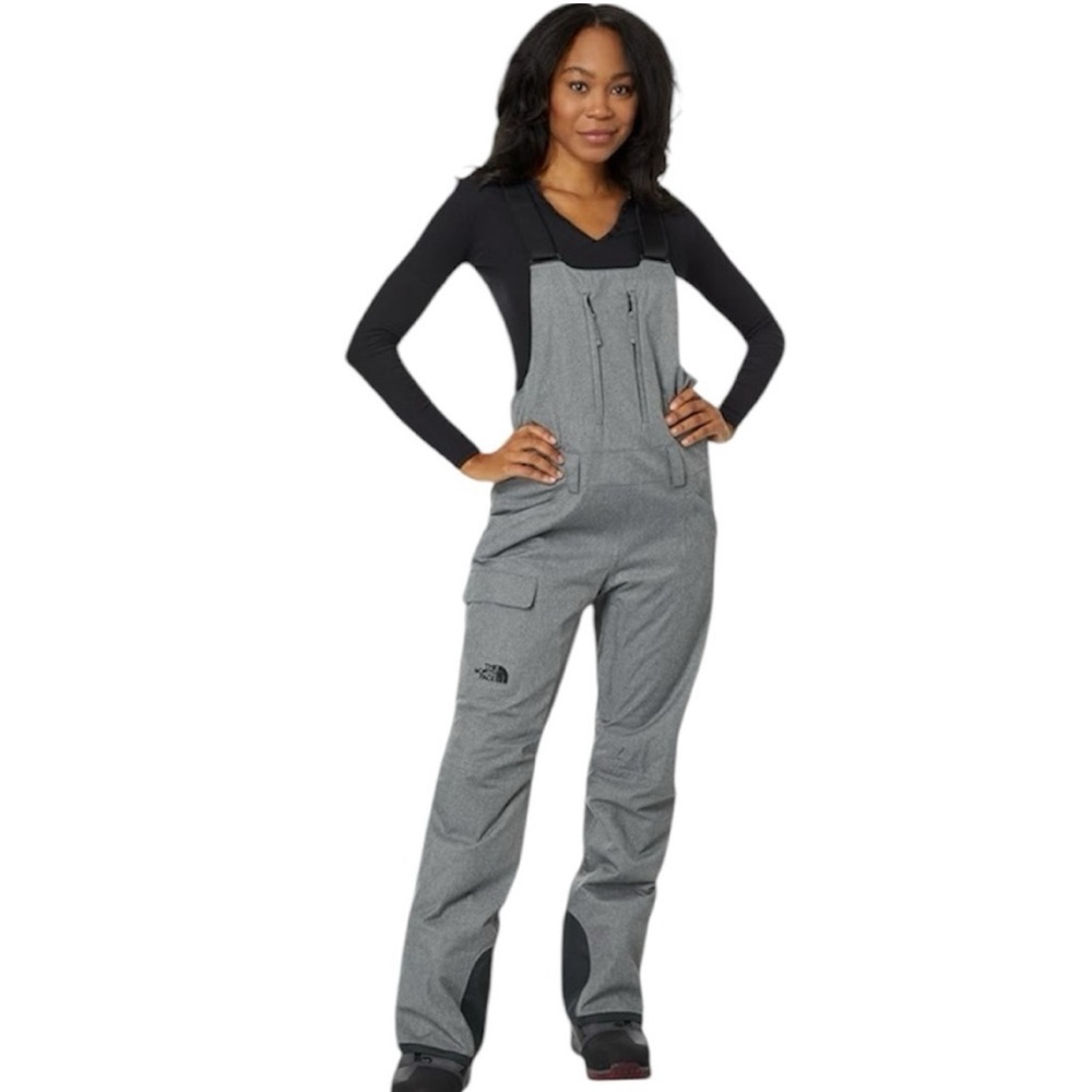 The North Face Women Freedom Insulated Ski and Snow Bib Heather Gray Size S NWT